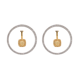 14K Two Tone Natural Yellow & White Floating Earrings